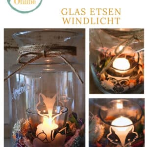 Sticker glas etsen windlicht diy pakket